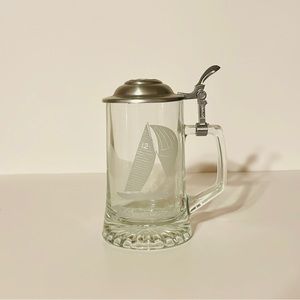 Beer Stein Old Spice Etched Sailboat W. Germany
